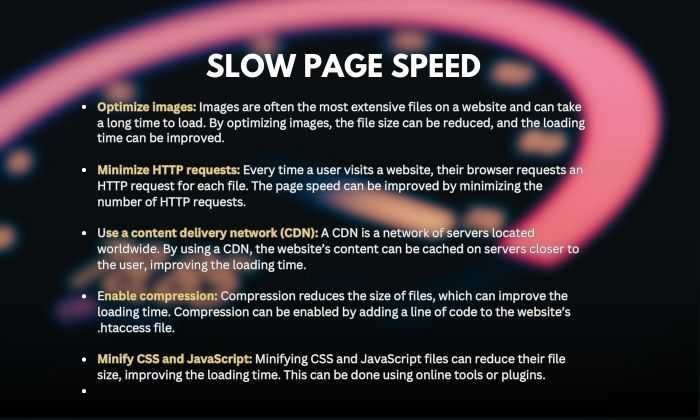 Slow page speed